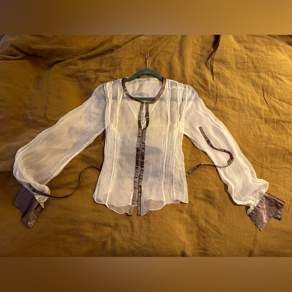 Nataya sheer blouse top 90s Romantic Bohemian Ballet core